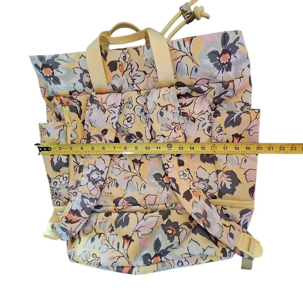 Vera Bradley Sunny Garden ReActive Backpack Sport Bag Yellow Floral Huge NWOT